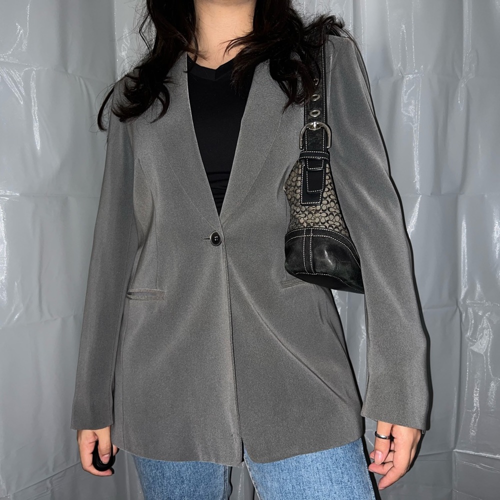 Grey Vintage 90s Y2K Blazer